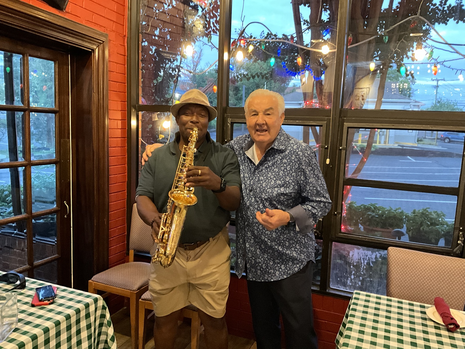 Ringo playing saxophone at The Italian Oven McLean